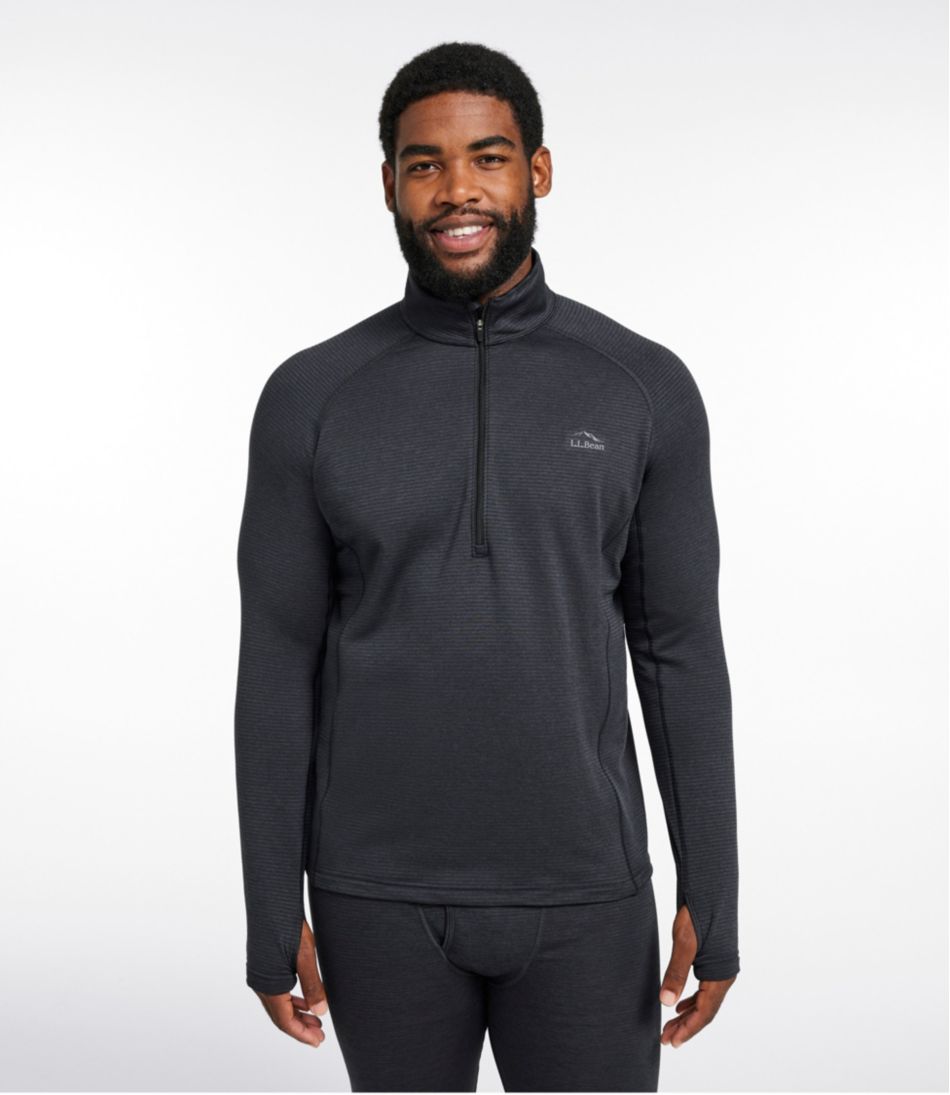 Men's L.L.Bean Midweight Base Layer Crew Top 1/4 Zip