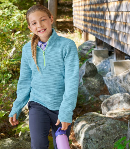 Kids' Ridgeknit Pullover, Glow-in-the-Dark Quarter-Zip