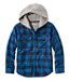 Kids' Fleece-Lined Flannel Shirt Hooded Plaid