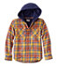 Kids' Fleece-Lined Flannel Shirt Hooded Plaid