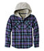Kids' Fleece-Lined Flannel Shirt Hooded Plaid