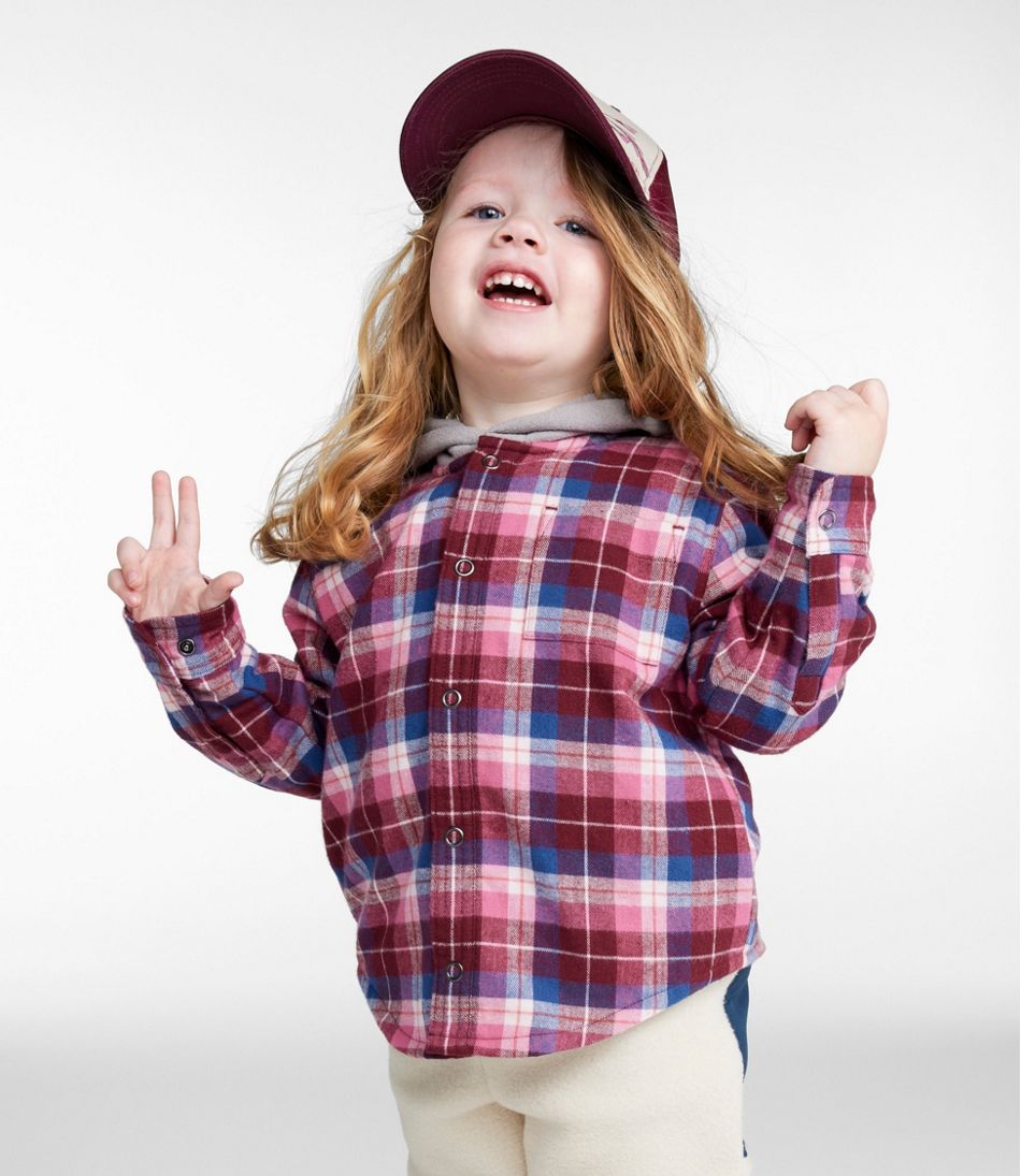 Hooded Toddlers' Fleece-Lined Flannel Shirt