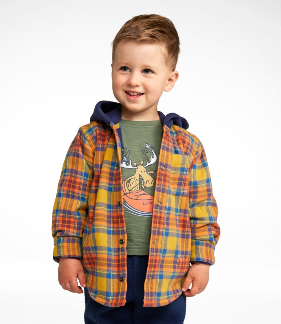 Hooded Toddlers' Fleece-Lined Flannel Shirt