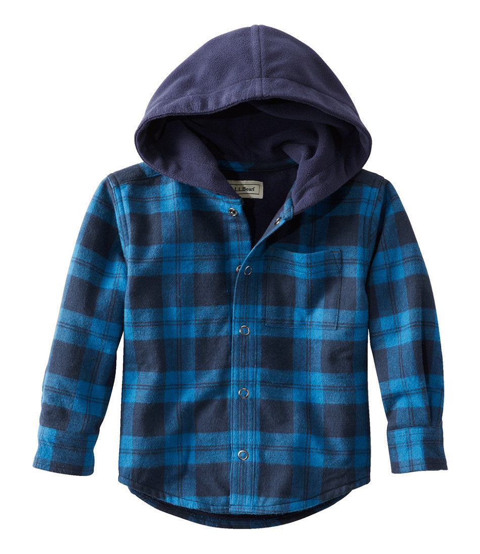 Hooded Toddlers' Fleece-Lined Flannel Shirt