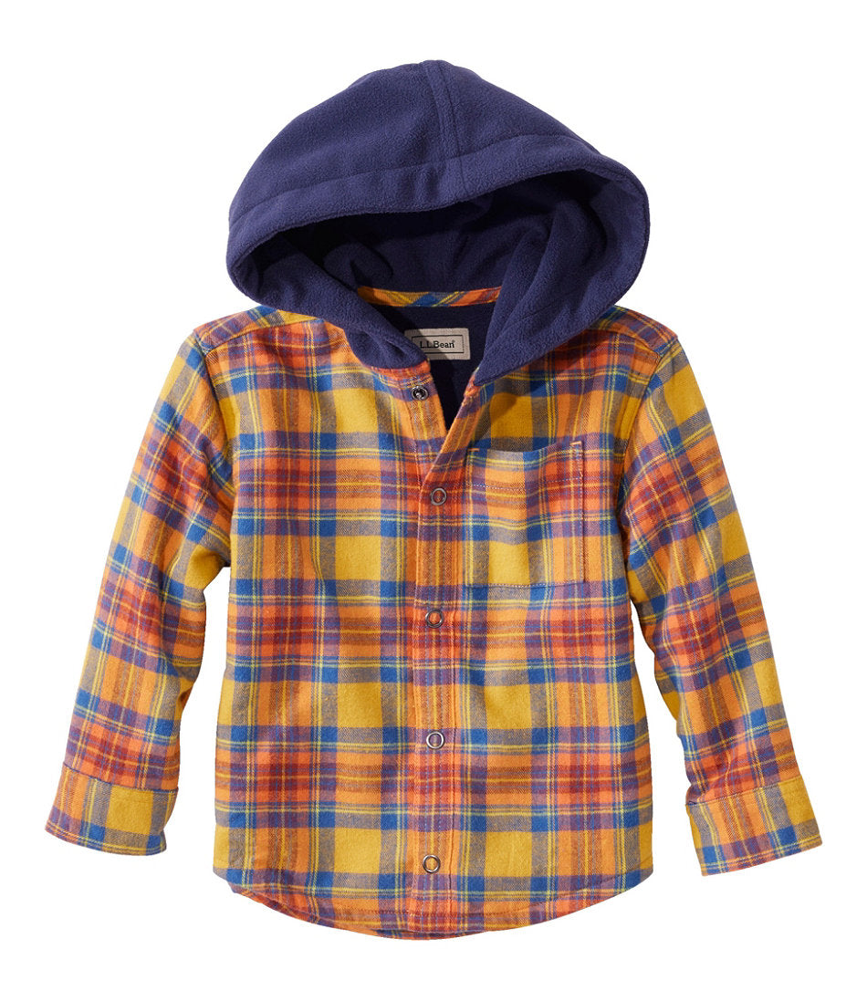 Hooded Toddlers' Fleece-Lined Flannel Shirt