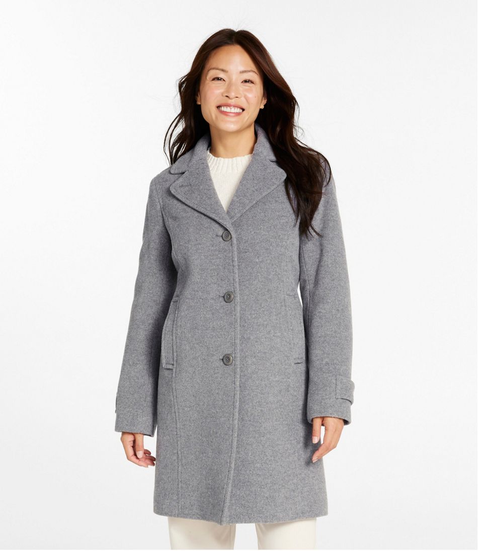 Three-Quarter Length Women's Classic Lambswool Polo Coat