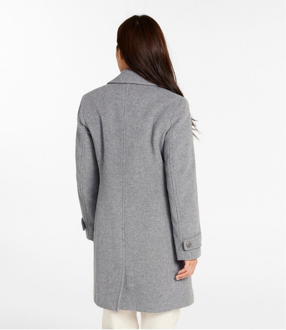 Three-Quarter Length Women's Classic Lambswool Polo Coat