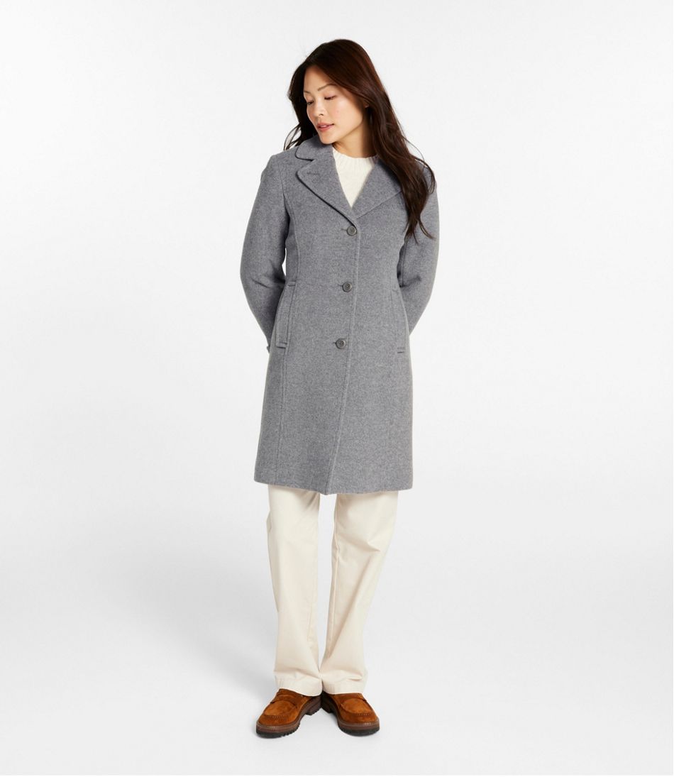 Three-Quarter Length Women's Classic Lambswool Polo Coat