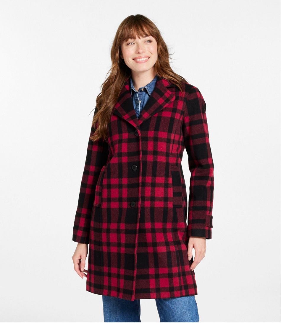 Three-Quarter Pattern Women's Classic Lambswool Polo Coat