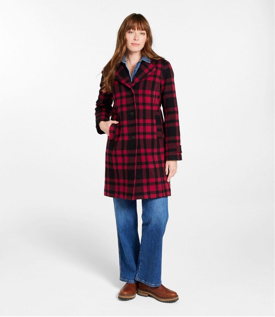 Three-Quarter Pattern Women's Classic Lambswool Polo Coat