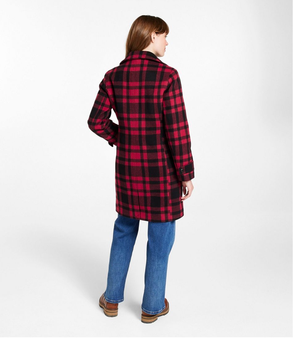 Three-Quarter Pattern Women's Classic Lambswool Polo Coat