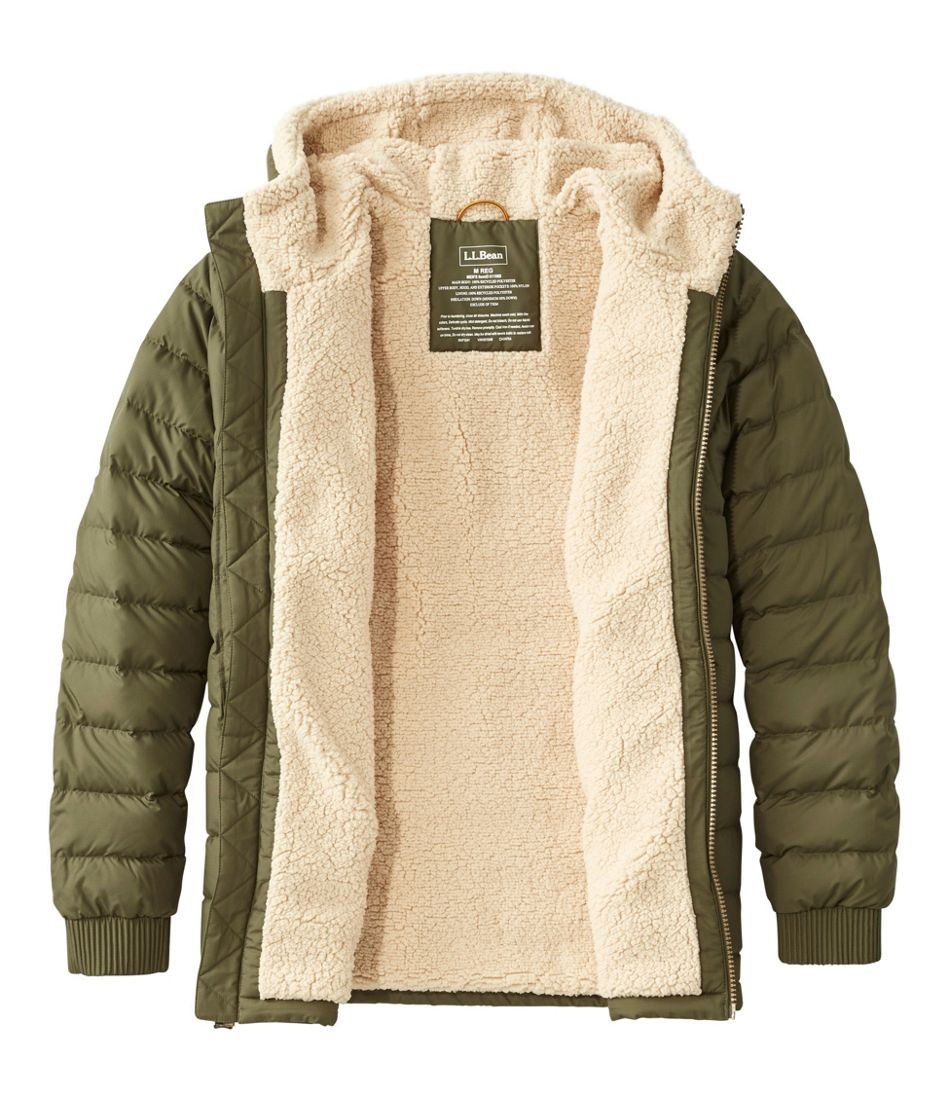 Men's Mountain Classic Down Hooded Jacket Sherpa-Lined