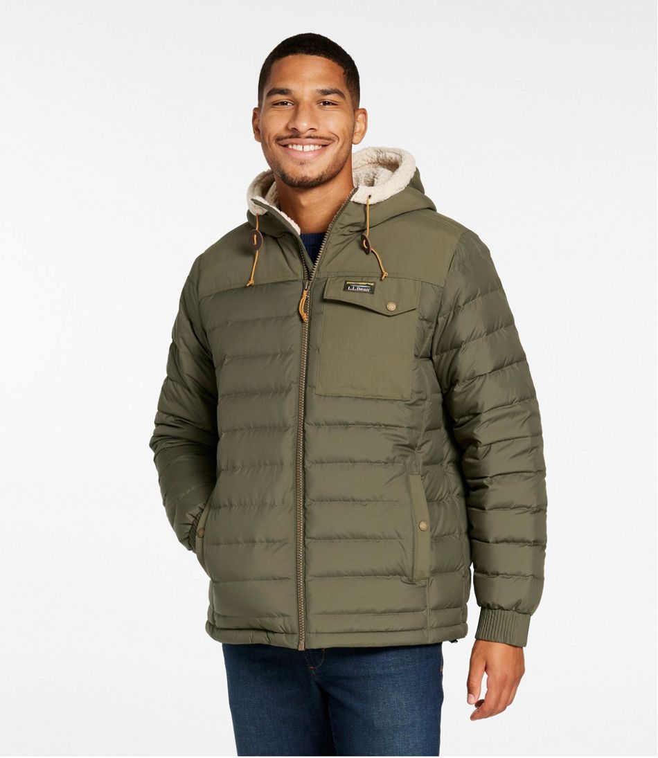 Men's Mountain Classic Down Hooded Jacket Sherpa-Lined