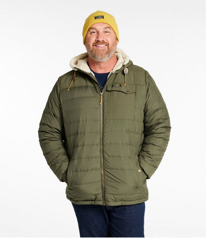 Men's Mountain Classic Down Hooded Jacket, Sherpa-Lined