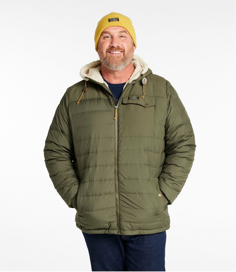 Men's Mountain Classic Down Hooded Jacket Sherpa-Lined