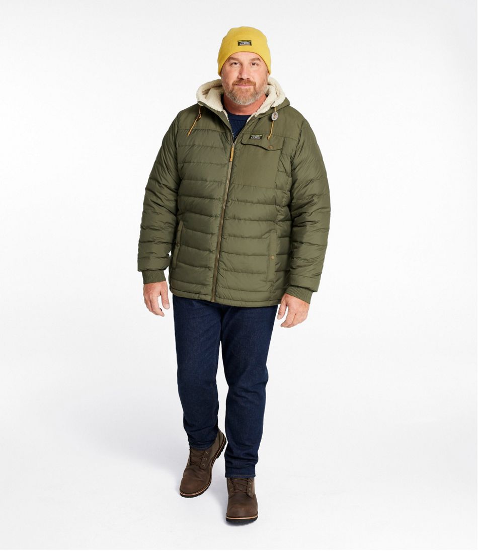 Men's Mountain Classic Down Hooded Jacket Sherpa-Lined