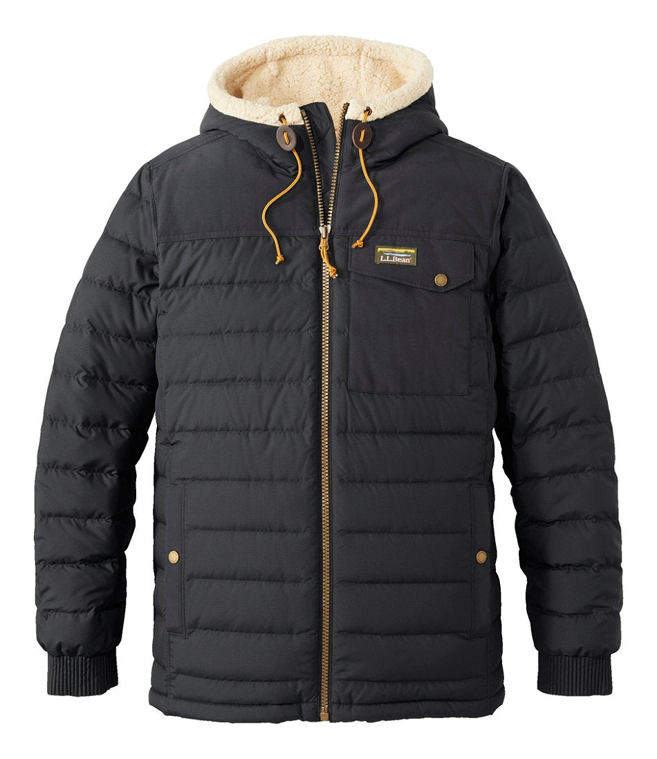 Sherpa-Lined Men's Mountain Classic Down Hooded Jacket