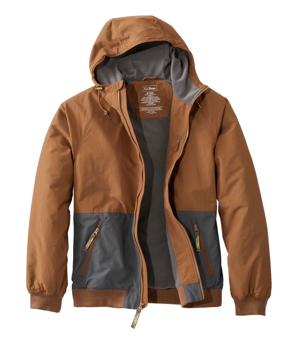 Men's Insulated 3-Season Bomber Hooded Jacket Colorblock