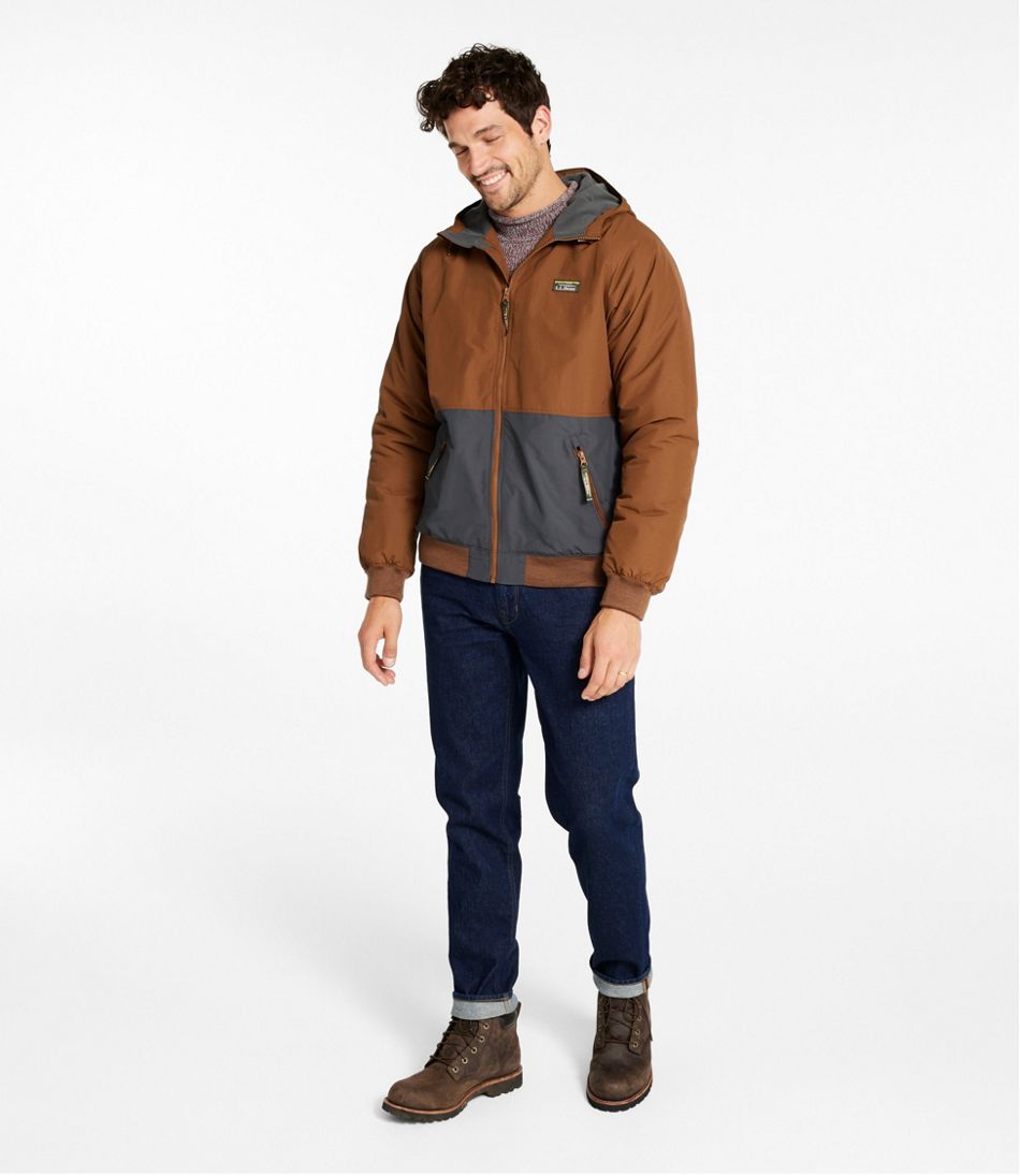 Men's Insulated 3-Season Bomber Hooded Jacket Colorblock
