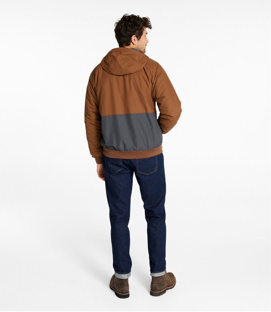 Men's Insulated 3-Season Bomber Hooded Jacket Colorblock