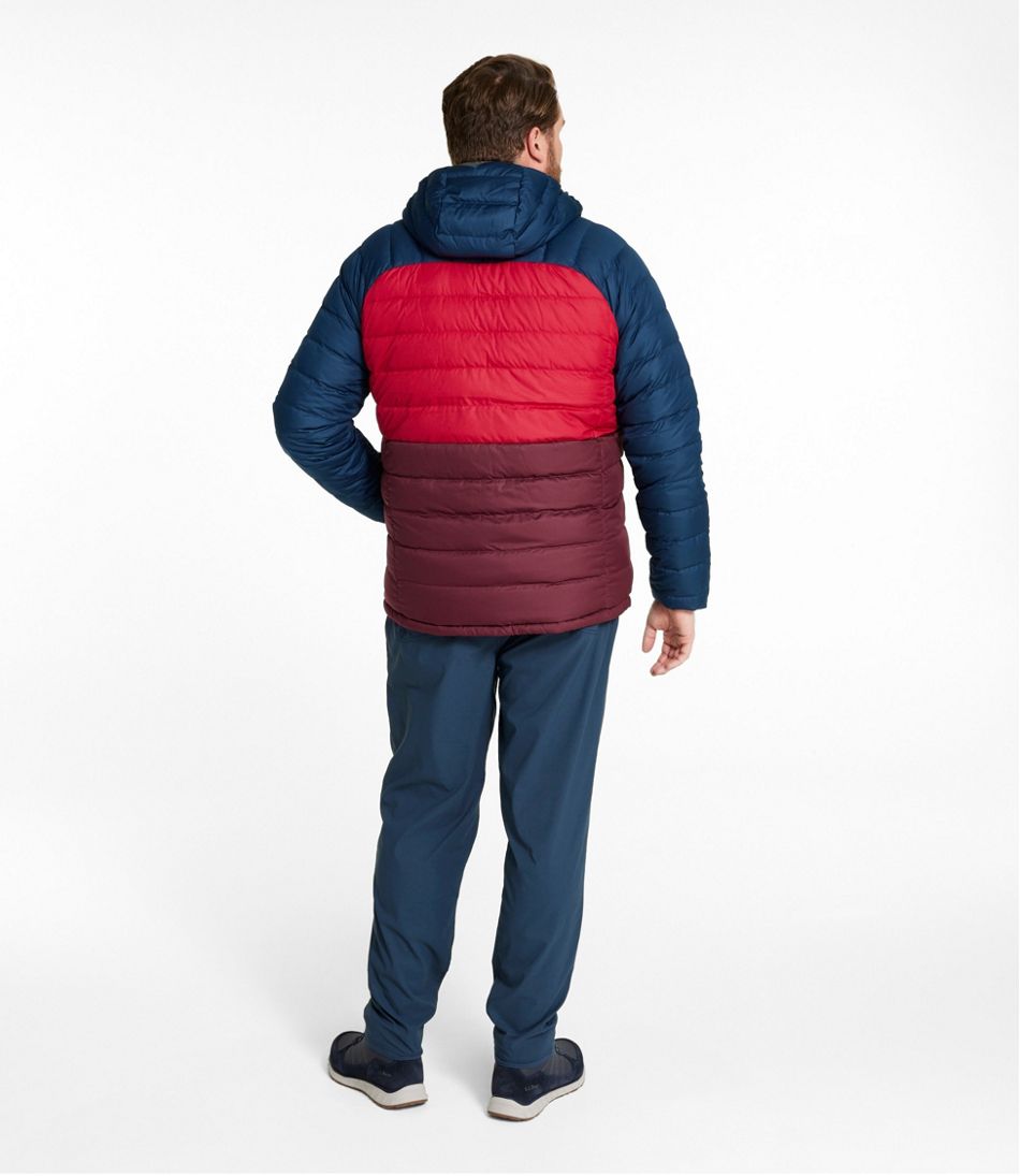 Men's Bean's Down Hooded Jacket Colorblock