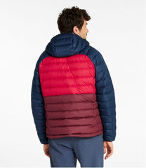 Men's Bean's Down Hooded Jacket Colorblock