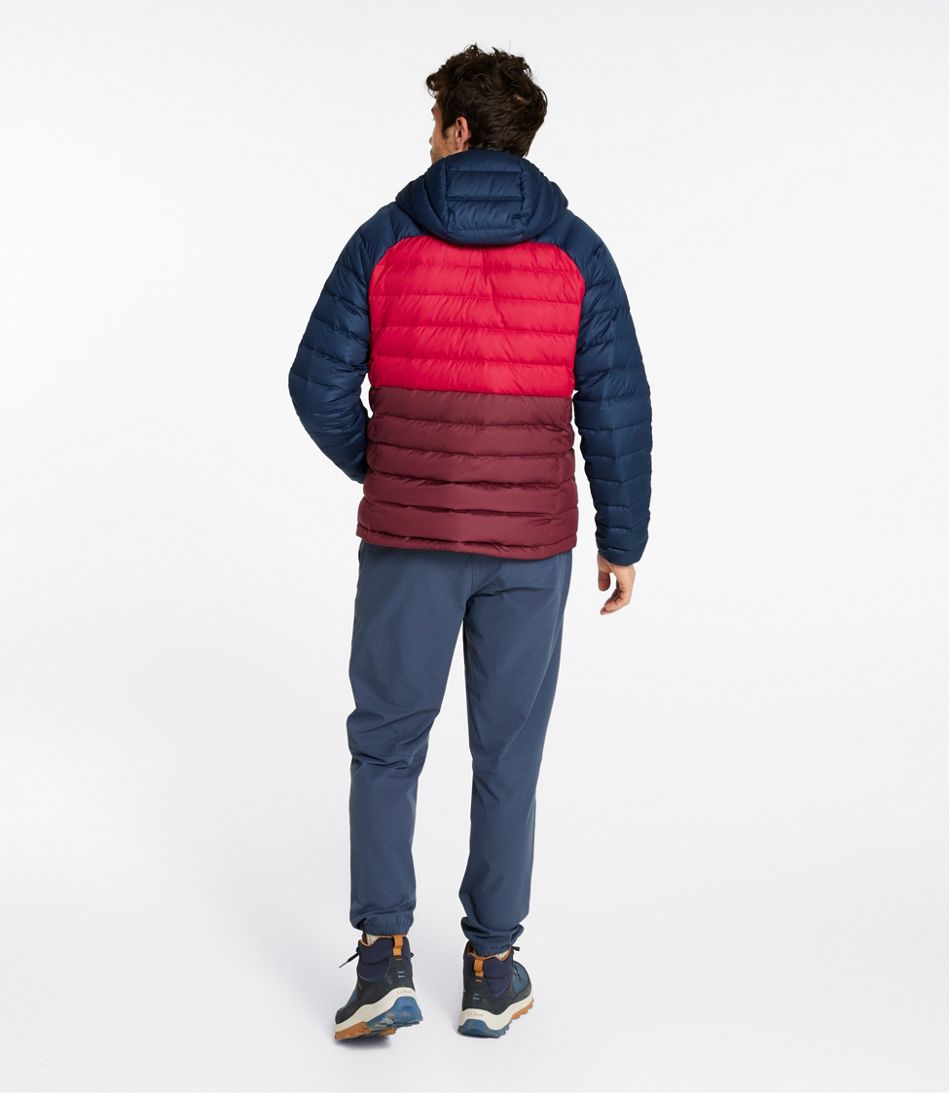 Men's Bean's Down Hooded Jacket Colorblock