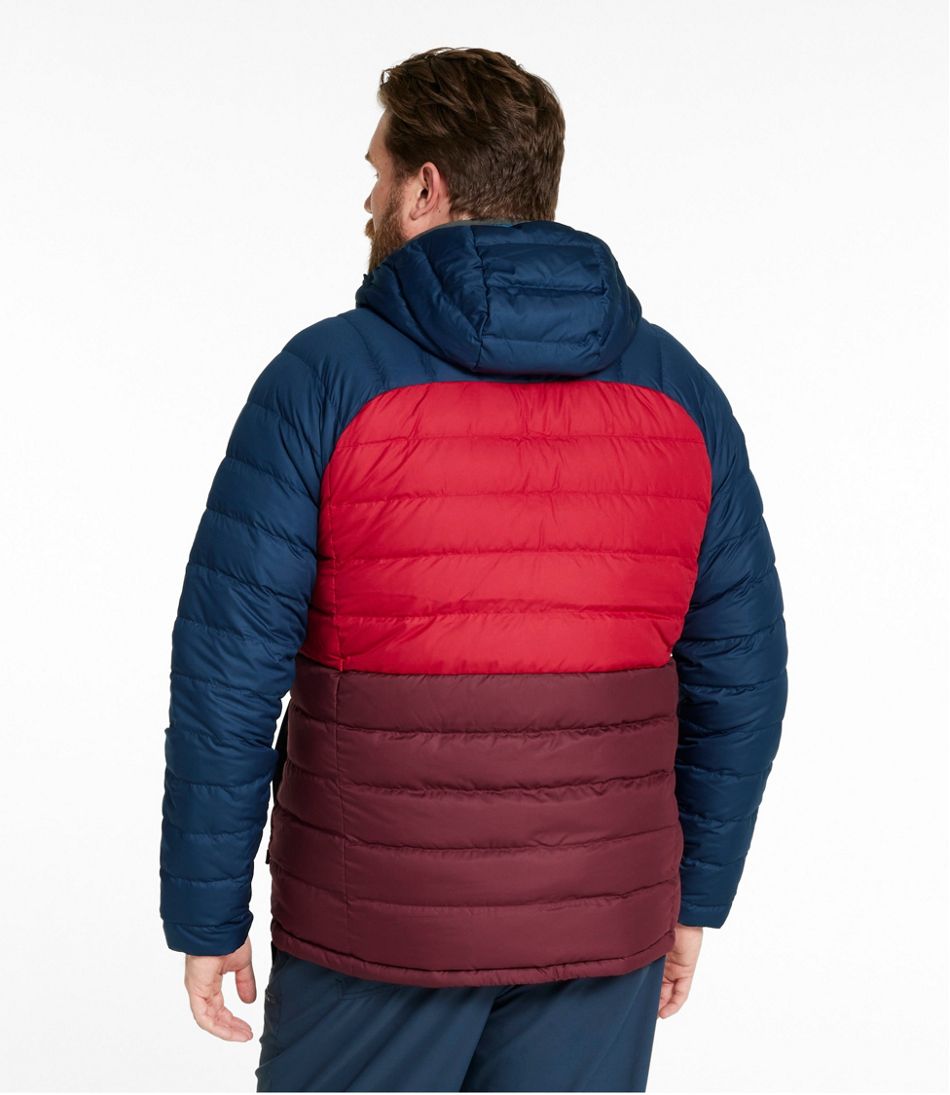 Men's Bean's Down Hooded Jacket Colorblock