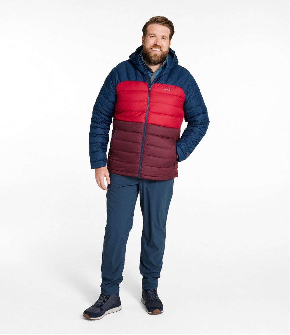 Men's Bean's Down Hooded Jacket Colorblock
