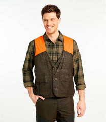 Hunter Orange Men's Double L Waxed-Cotton Upland Vest