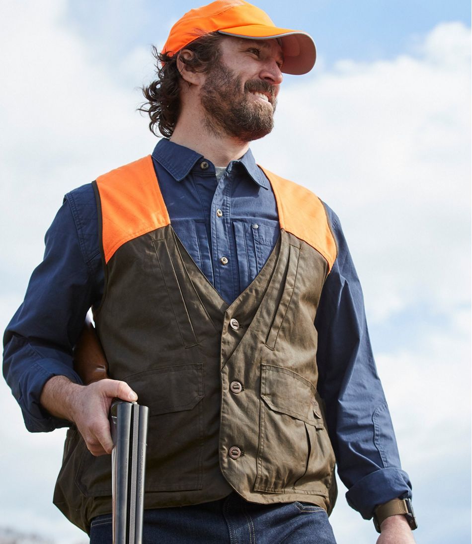 Hunter Orange Men's Double L Waxed-Cotton Upland Vest