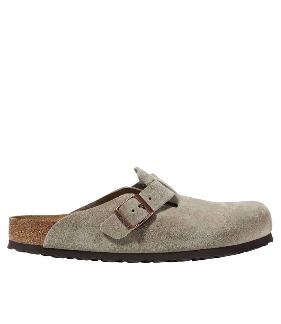Men's Birkenstock Soft Footbed Boston Clogs Suede