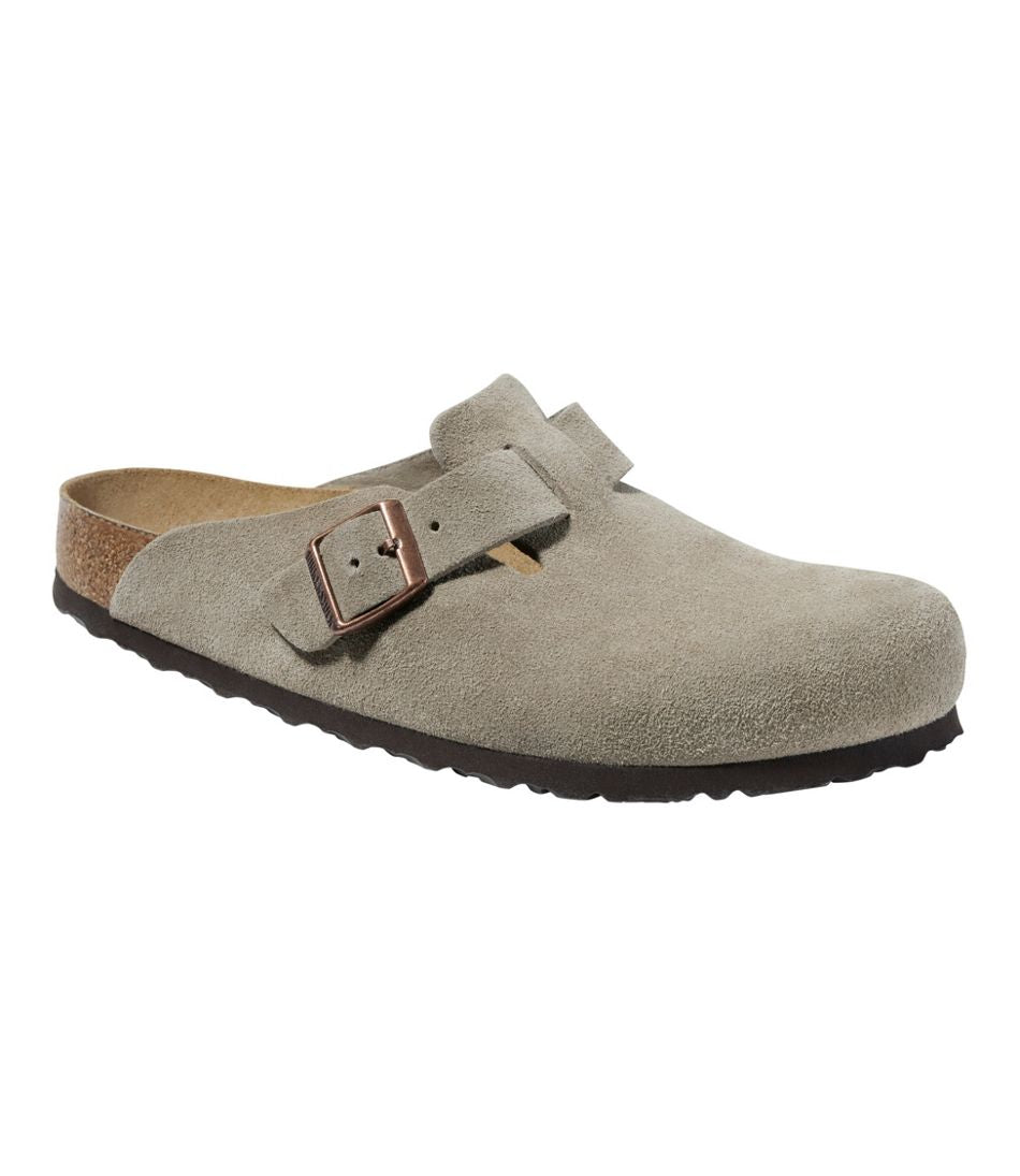 Men's Birkenstock Soft Footbed Boston Clogs Suede