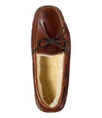 Shearling-Lined Men's Leather Double-Sole Slippers
