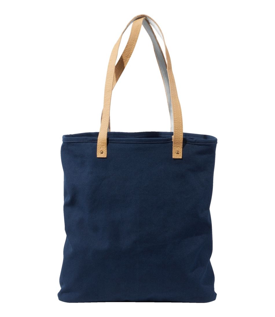 Leather-Handle Essential Tote Bag