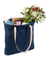 Leather-Handle Essential Tote Bag