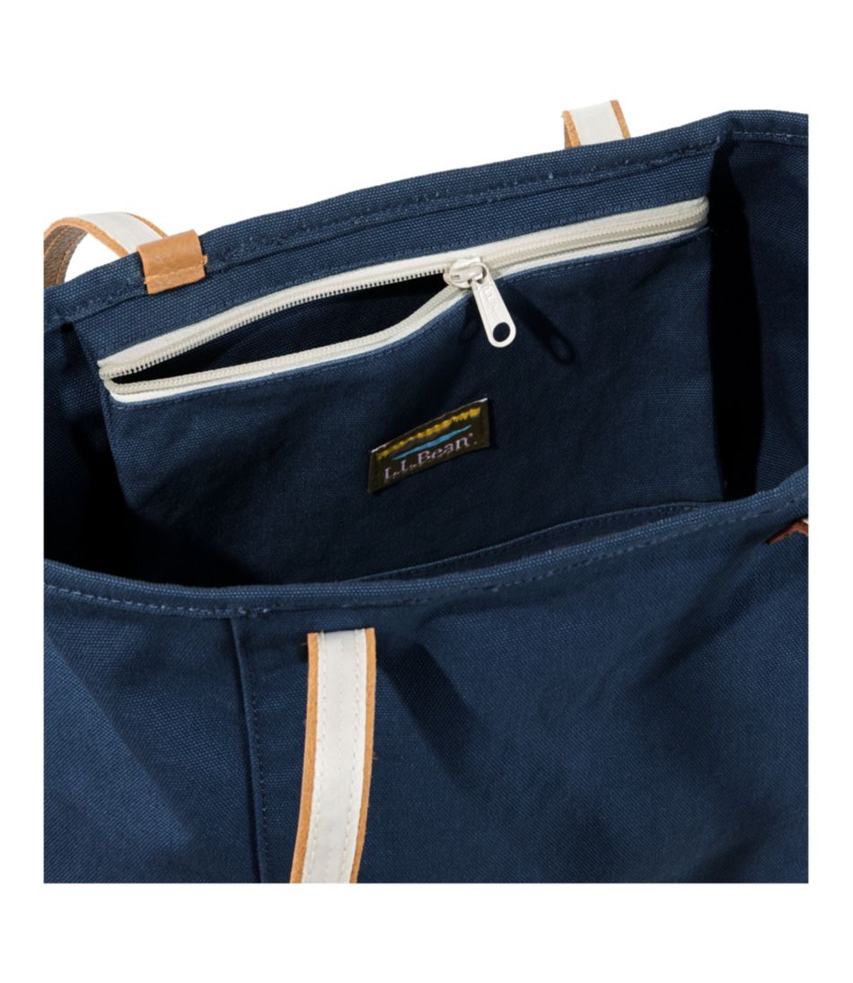 Leather-Handle Essential Tote Bag