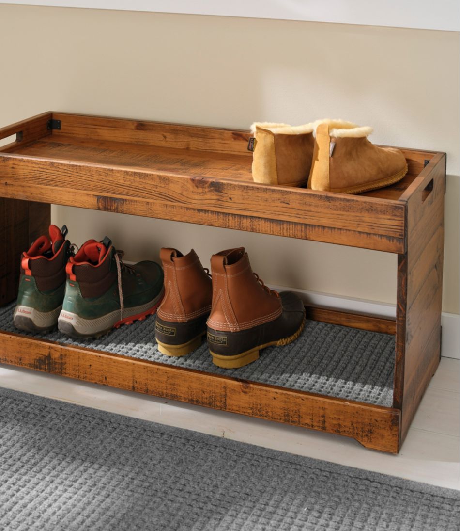 Rustic Wooden Two Tier Boot Tray