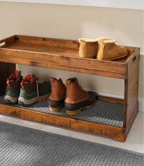 Rustic Wooden Two Tier Boot Tray