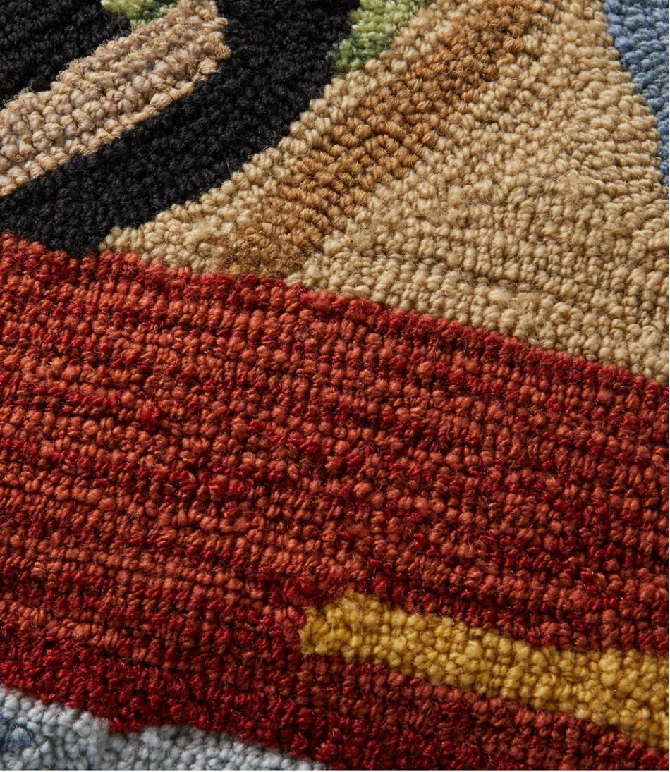 Dogs in Canoe Indoor/Outdoor Hooked Pillow