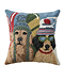 Dogs Skiing Indoor/Outdoor Hooked Pillow