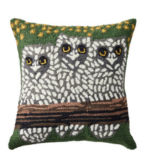 Owls Indoor/Outdoor Hooked Pillow