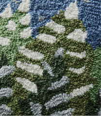 Indoor/Outdoor Hooked Pillow Frosted Trees