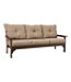 Mahogany All-Weather Patio Sofa with Textured Cushions