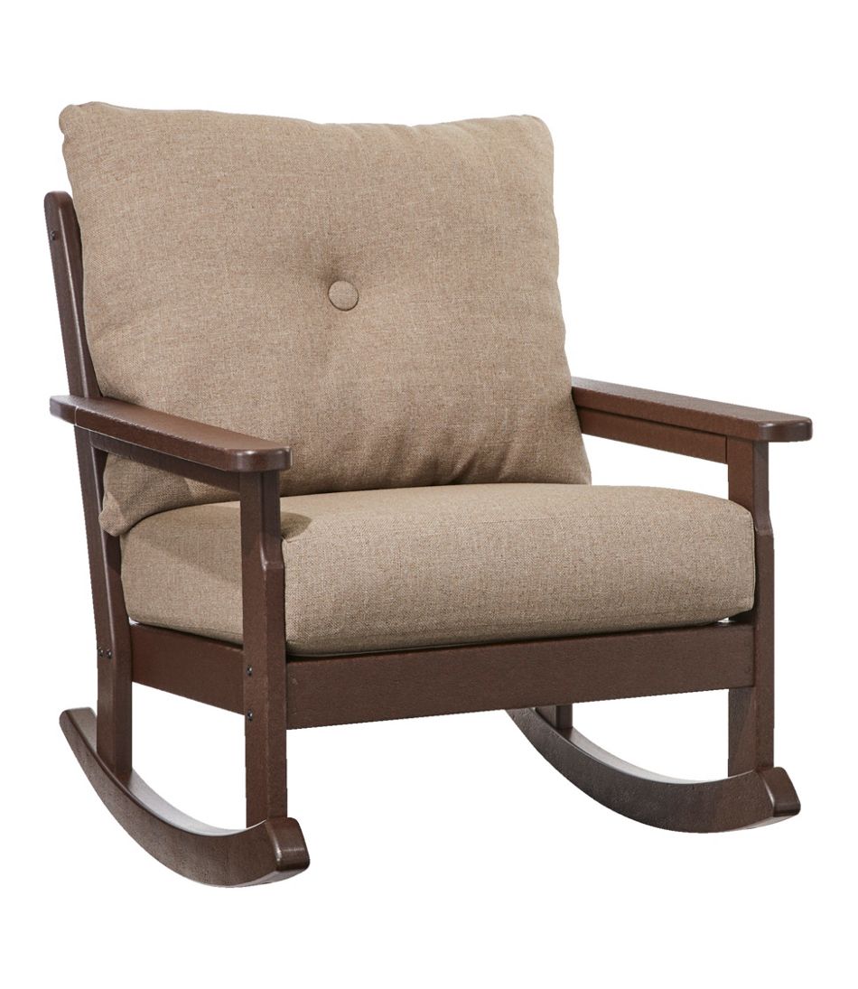 All-Weather Patio Rocker with Textured Cushion Mahogany