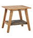 Teak Side Table with Wicker Storage Shelf