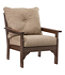 All-Weather Patio Chair with Textured Cushion Mahogany
