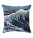 Indoor/Outdoor Hooked Pillow 18x18 Ocean Waves