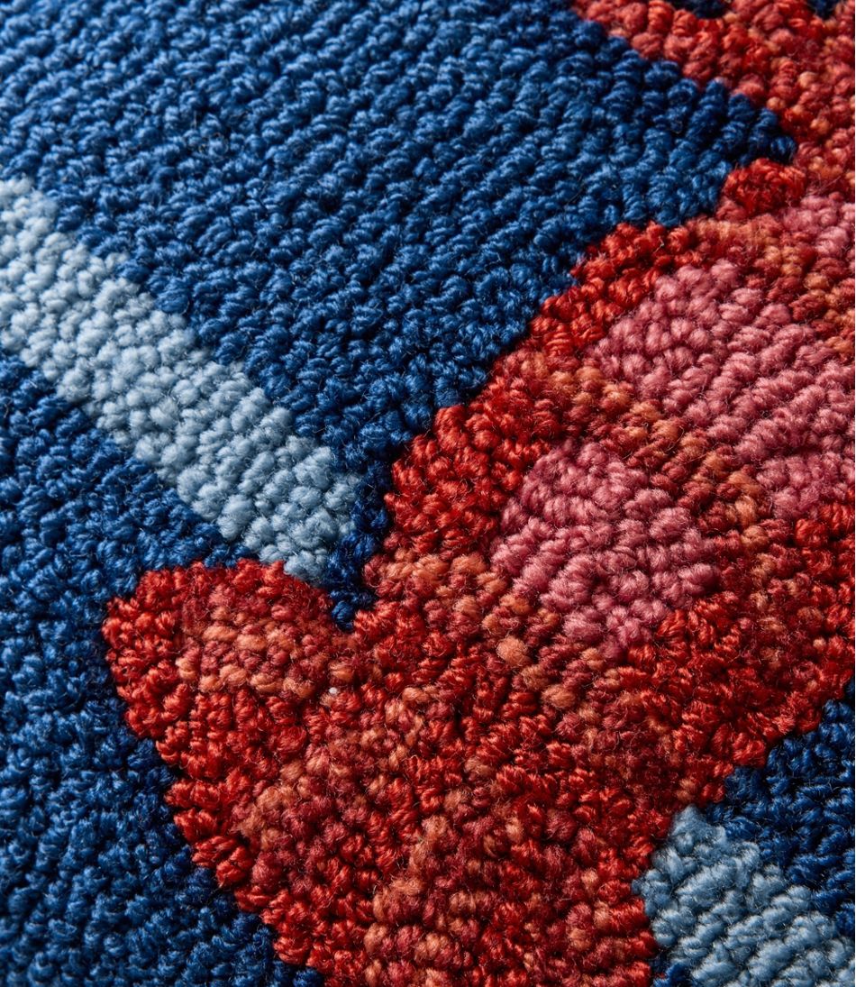 Indoor/Outdoor Hooked Pillow 18x18 Lobster