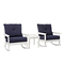All-Weather Patio Rocker Set with Side Table White